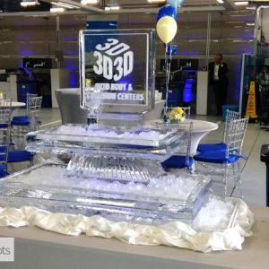 2 Tier Seafood Server with Logo Ice Sculpture