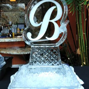 Cursive Initial Luge Ice Carving