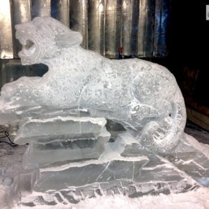 Jaguar Exhibit Opening Live Ice Carving Exhibition