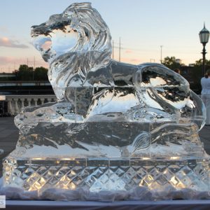 Large Lion Ice Sculpture