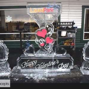 Laurel Park Valentines Day Theme Live Ice Carving Exhibition