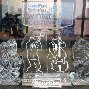 Laurel Park Mardi Gras Theme Live Ice Carving Exhibition