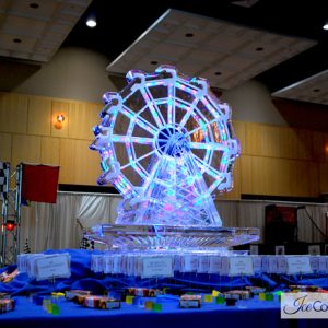 Lighted Ferris Wheel Ice Sculpture