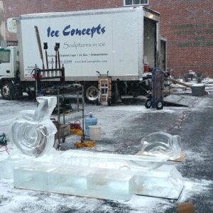 Building a 10 Block Harley, Carlisle Ice Art Fest 2017 - Tony Young, Zach Hill