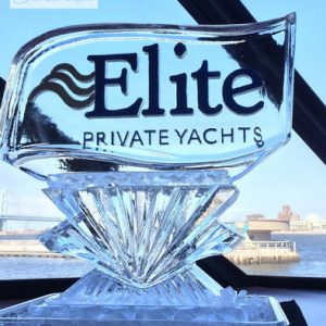Elite Yachts Logo Ice Sculpture - 35” x 40”, 1.5 Blocks