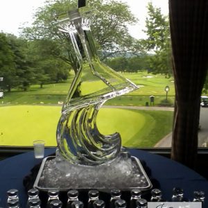 Inverted Martini Glass Luge Ice Carving