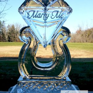 Marry Me Diamond Ice Sculpture - 20” x 40”, 1 Block