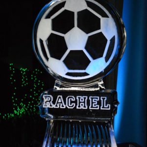 Soccer Ball with Name Ice Sculpture - 20” x 40”, 1 Block